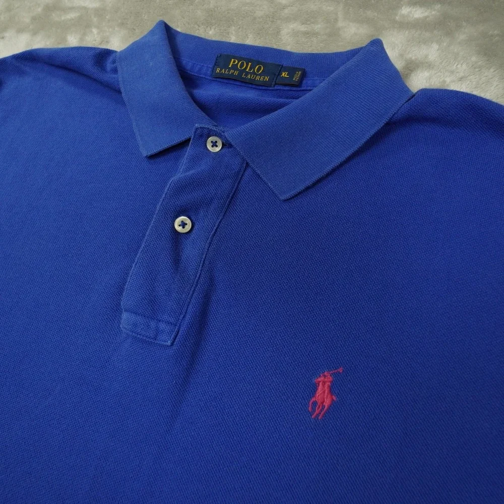Polo Ralph Lauren Polo Shirt Men's XL Blue Preppy Golf Nautical Short Sleeve